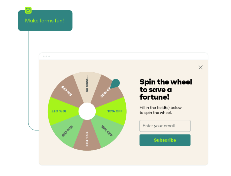 Pop up form example on Omnisend