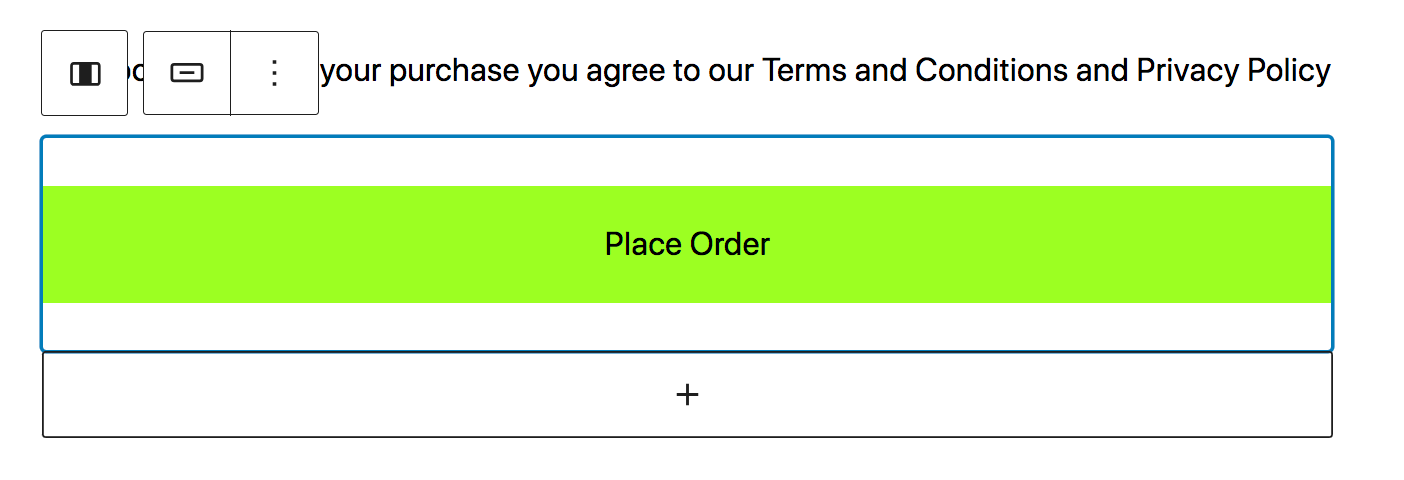 Place order block example