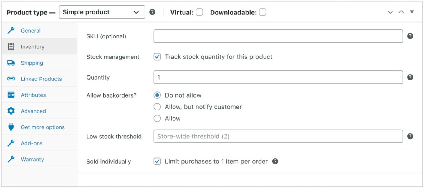 magento vs woocommerce: WooCommerce product management