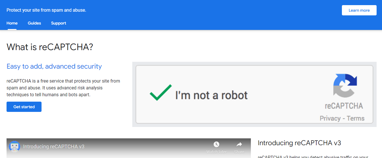 reCAPTCHA on forms