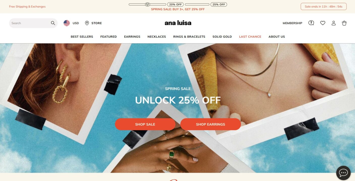 Ana Luisa Shopify store