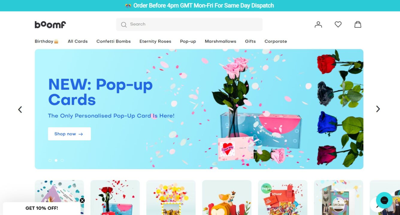 Boomf website
