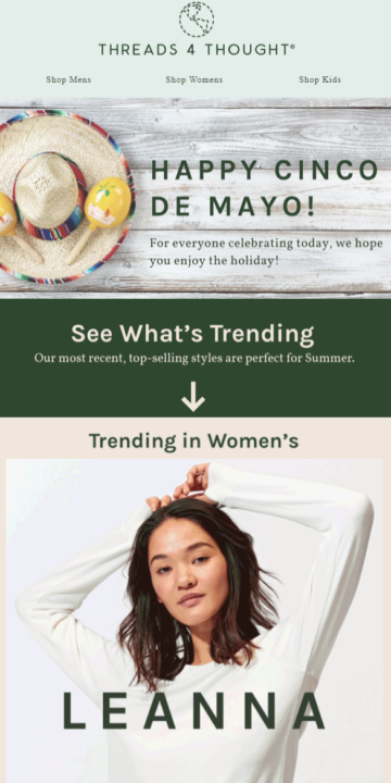 Idée de newsletter Cinco de Mayo par Threads 4 Thought