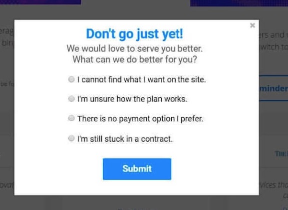 Survey website popup example by Circles.Life