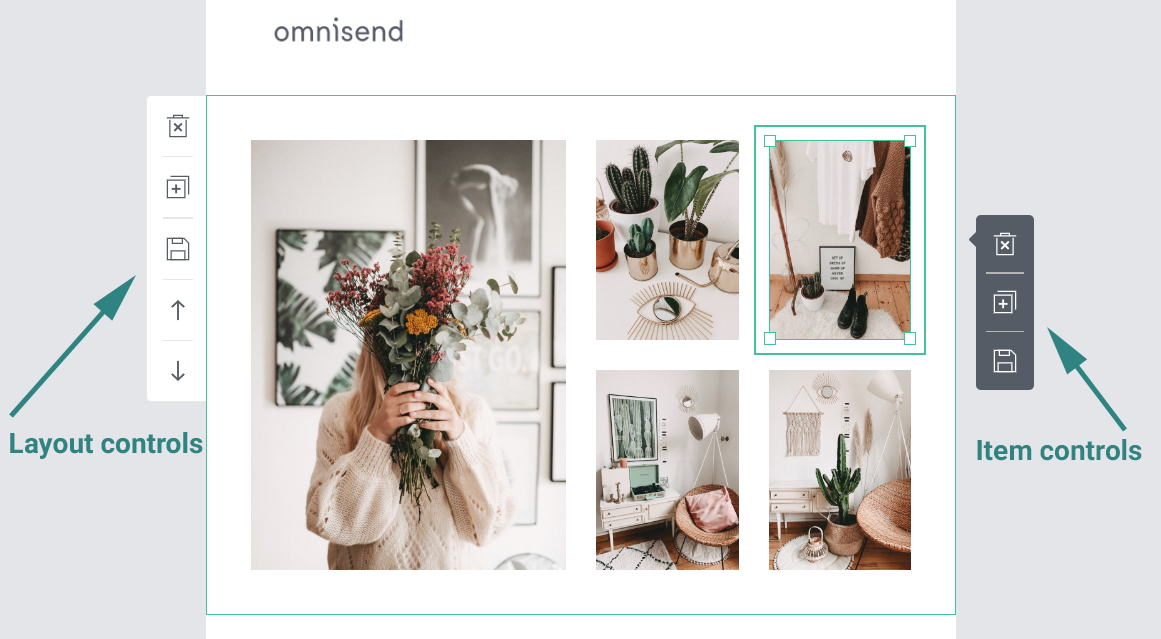 Designing an email on Omnisend