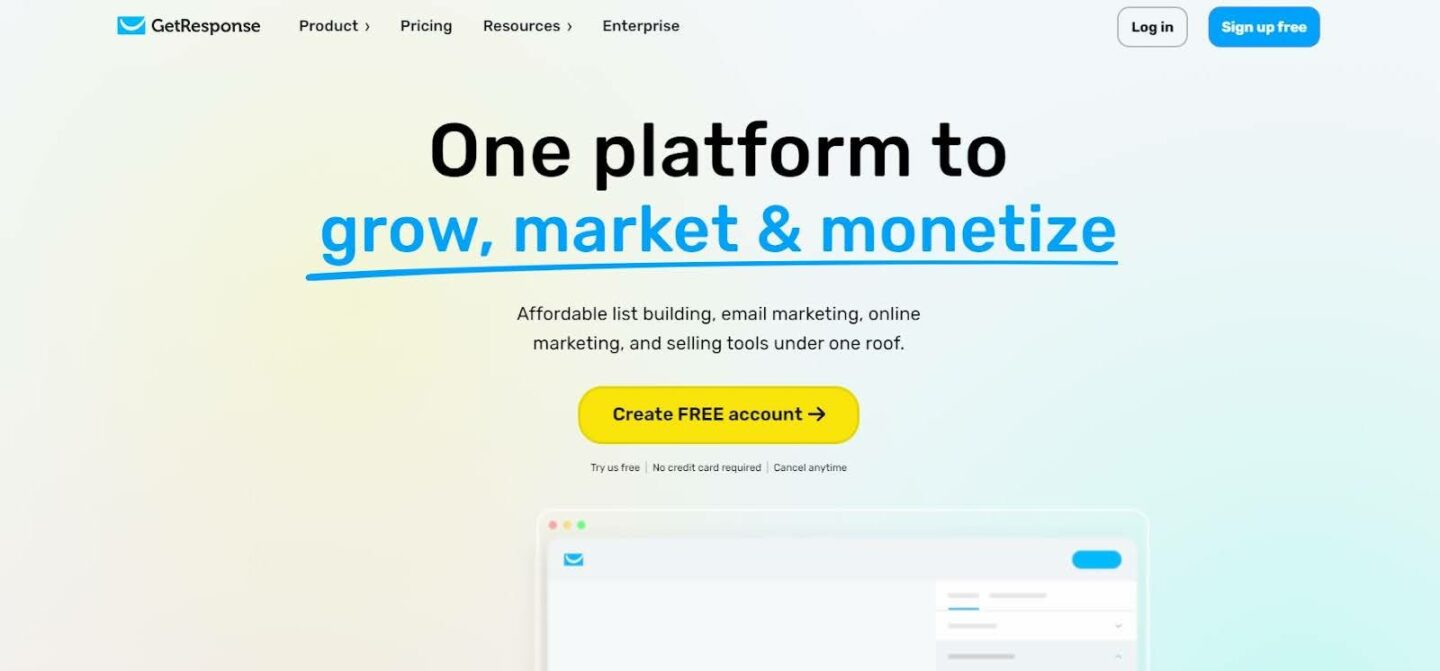 email and SMS tool GetResponse