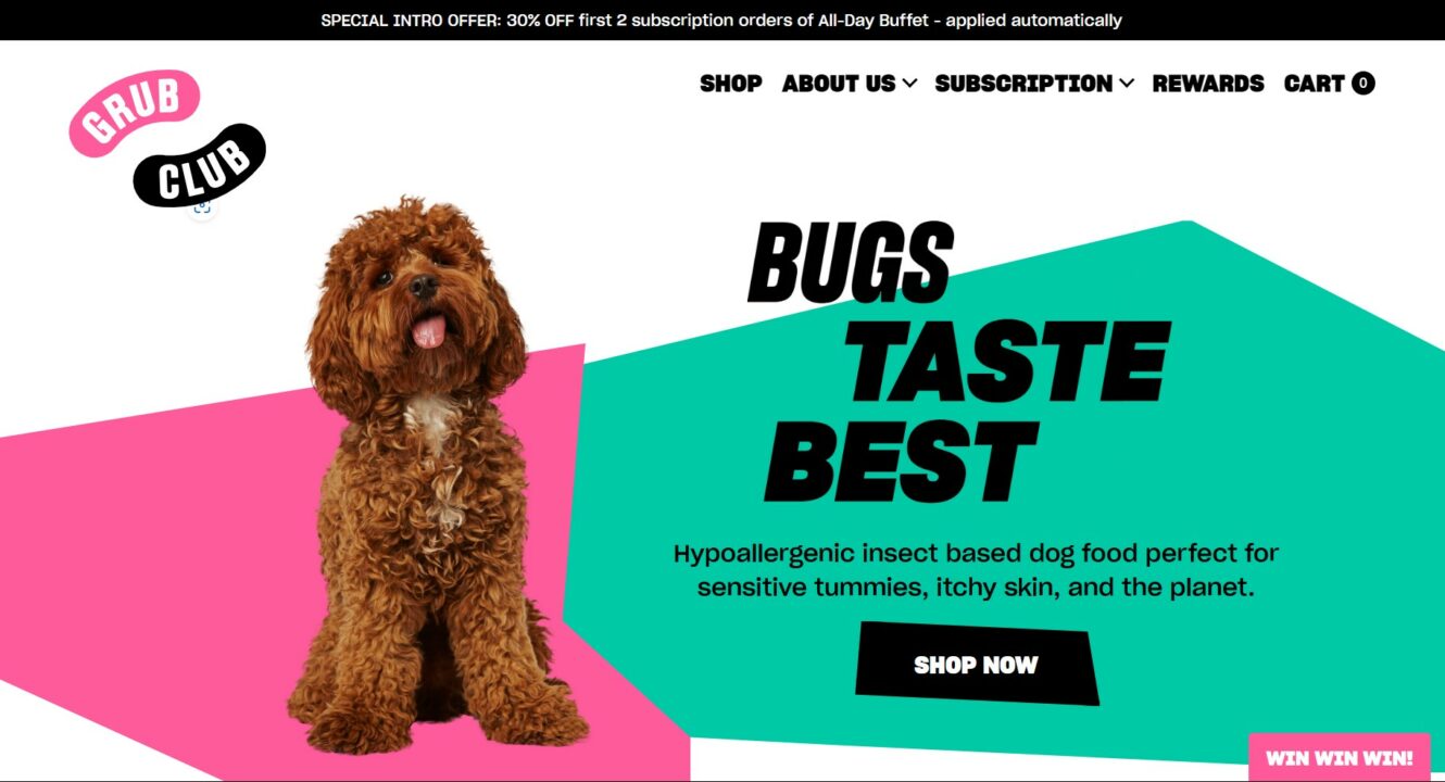 Grub club pets website