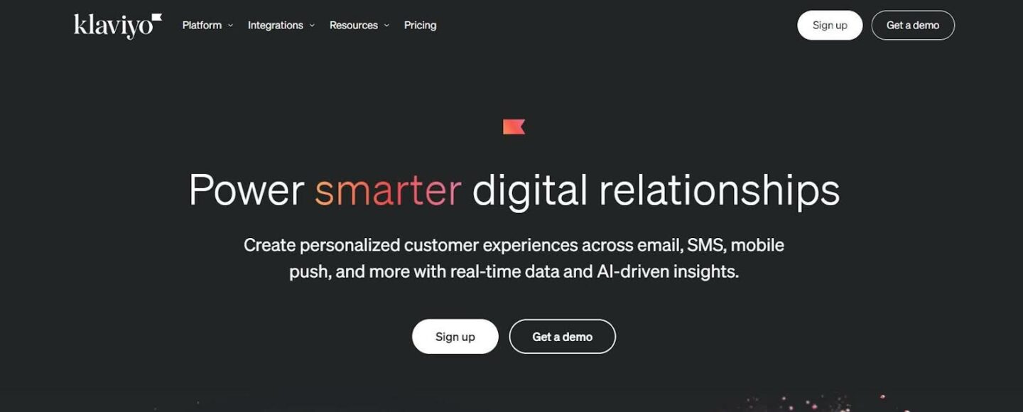 email and SMS tool Klaviyo