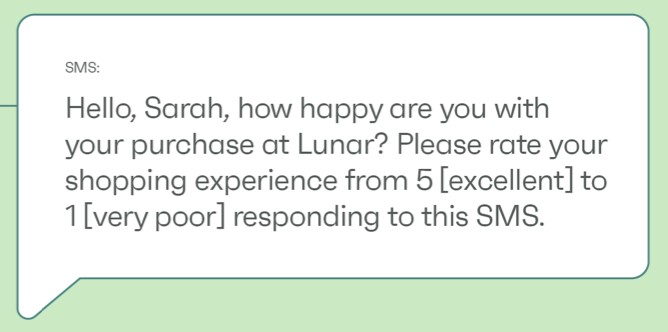 Customer review request SMS by Lunar