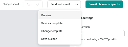 Preview email on Omnisend