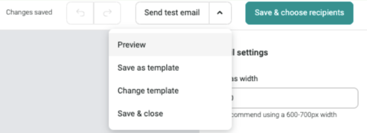 Preview email on Omnisend
