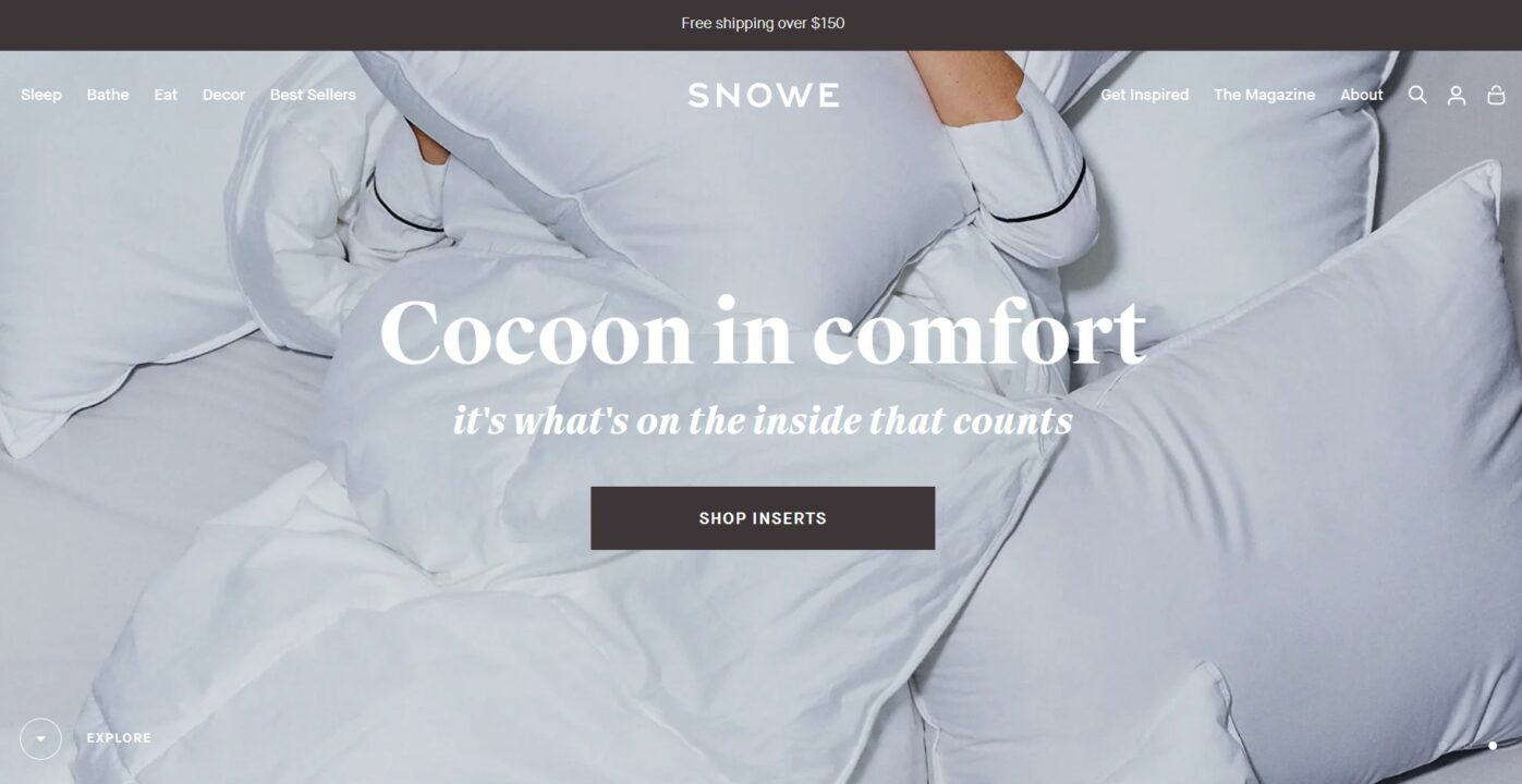 Snowe shopify store