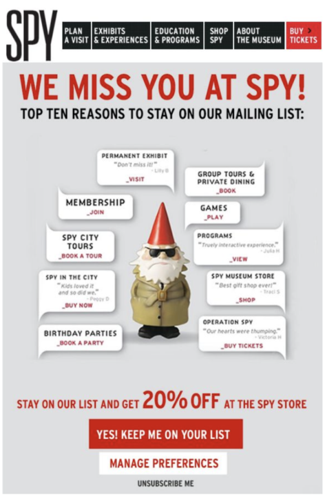 We miss you reactivation email by Spy Store