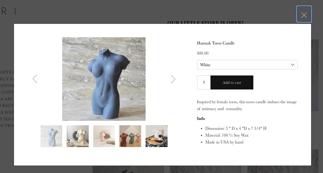 Click-triggered website popup example by Studio JARI