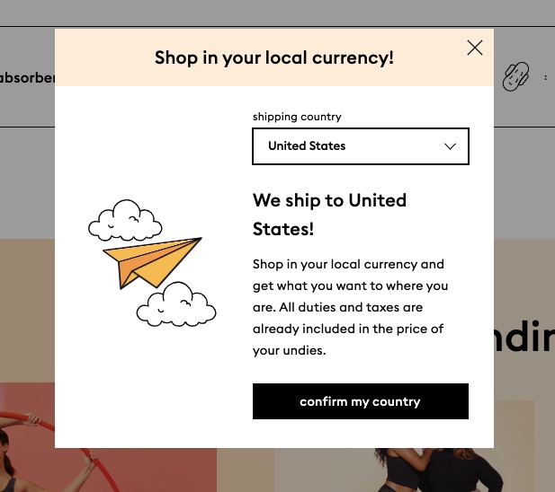 Timed website popup example by Thinx