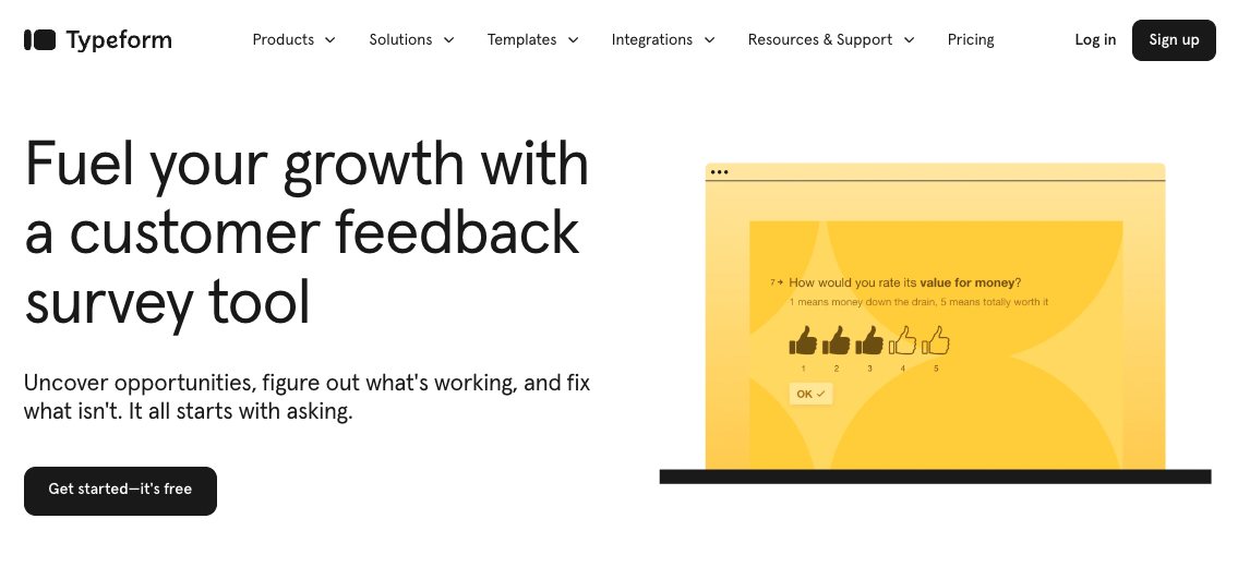 Customer lifecycle management tool: Typeform