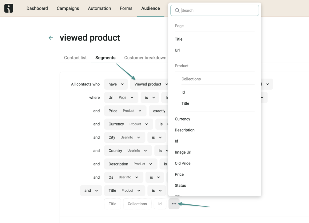 product viewed event on Omnisend