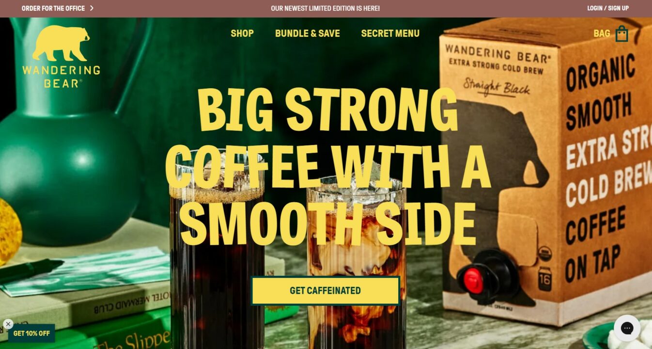Wandering Bear Coffee website