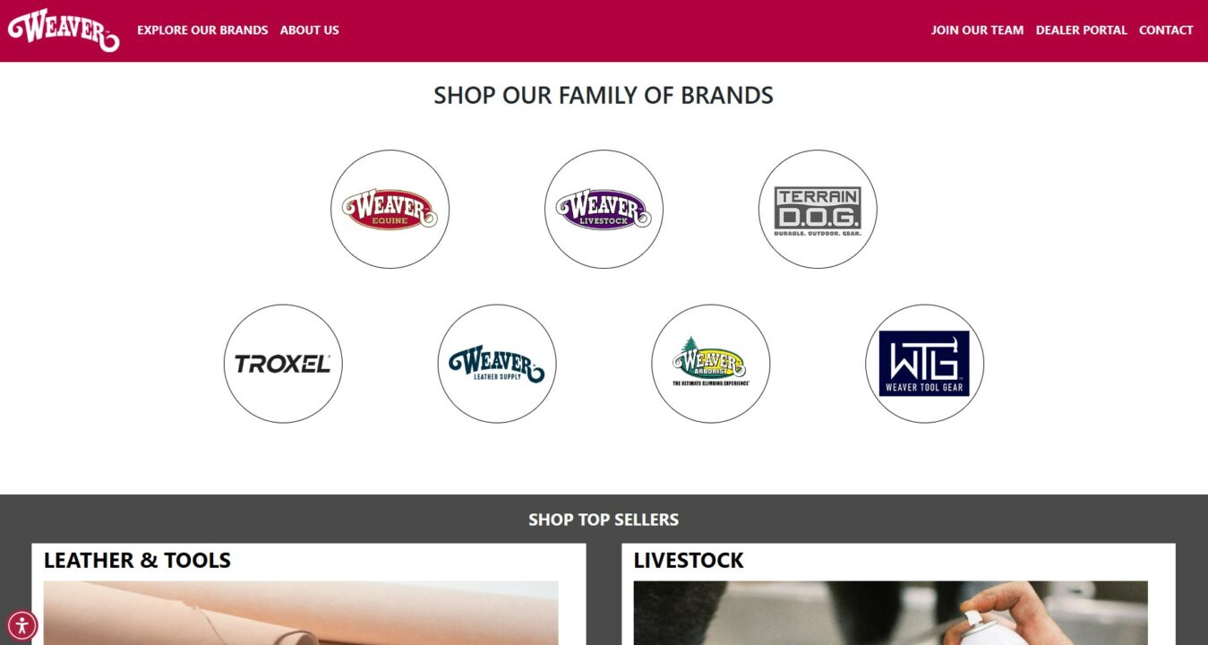Weaver Leather website