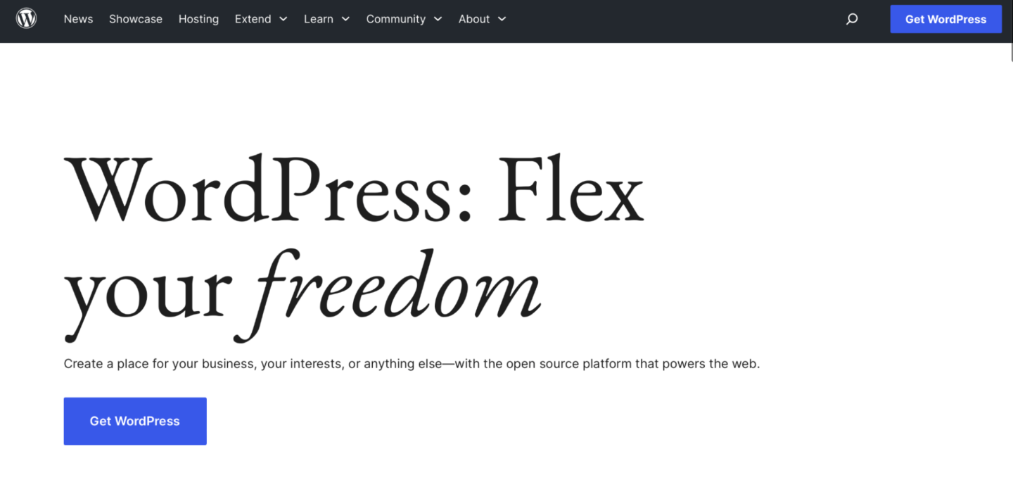 Wordpress homepage