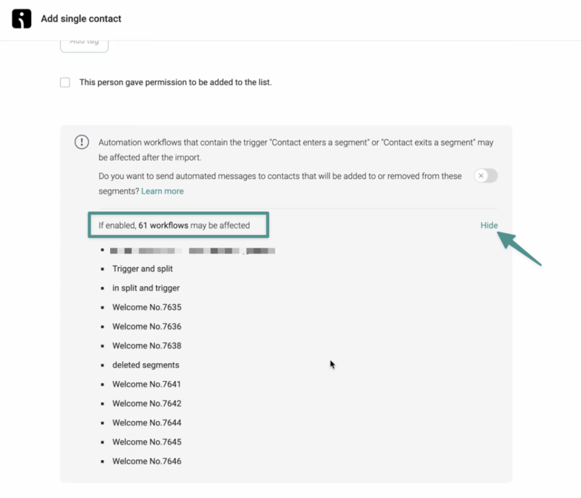 Updates for segments used in automations