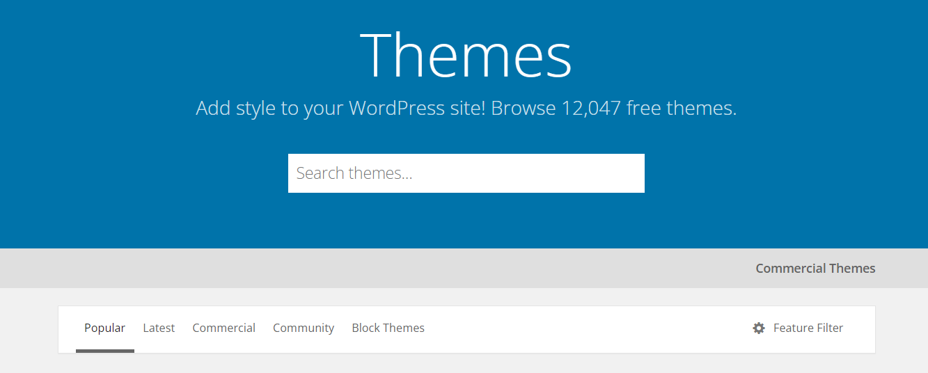 Choose a theme for your WordPress website