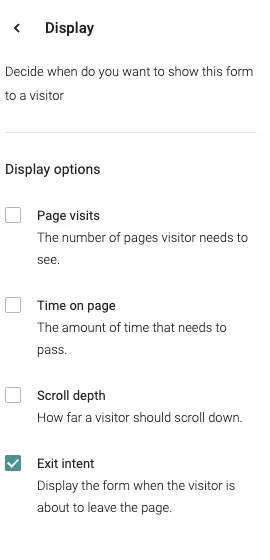 New forms display option
