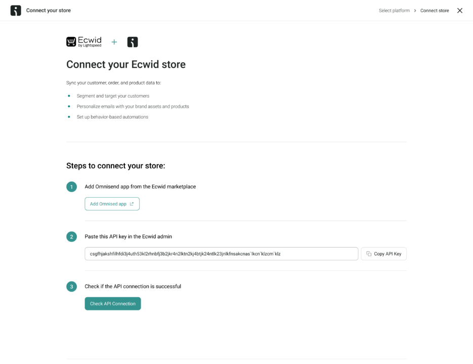 Omnisend integration for Ecwid