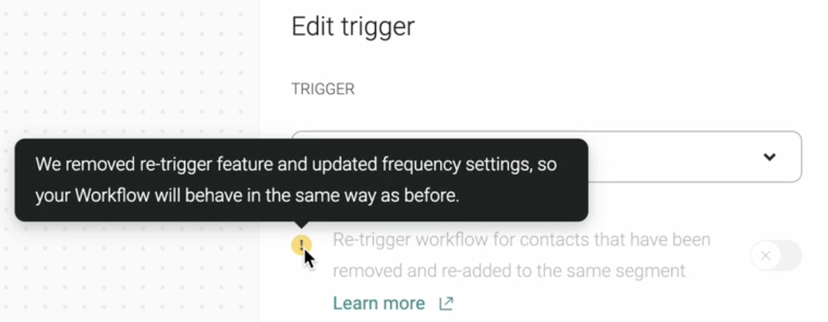 Updated frequency settings