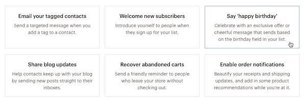 Mailchimp automated campaigns