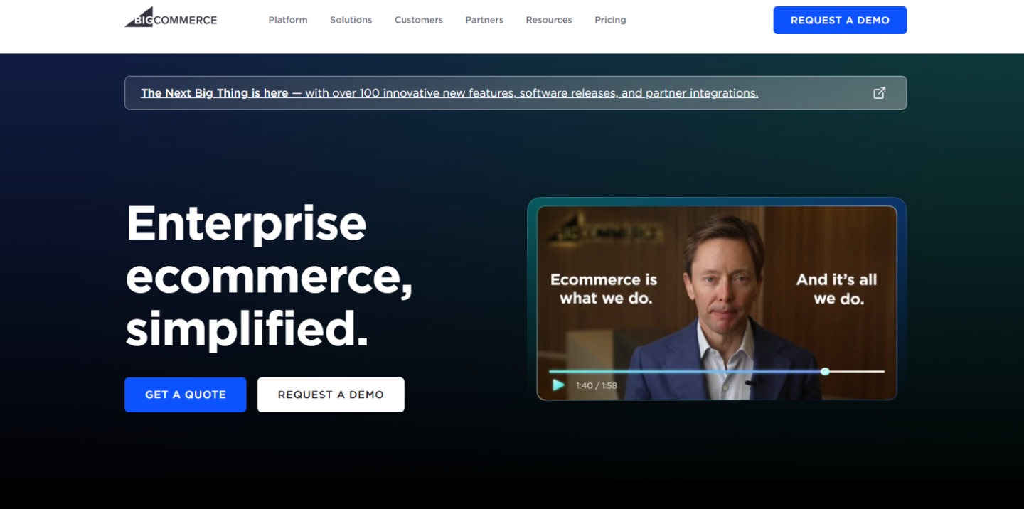 WordPress alternatives: BigCommerce homepage