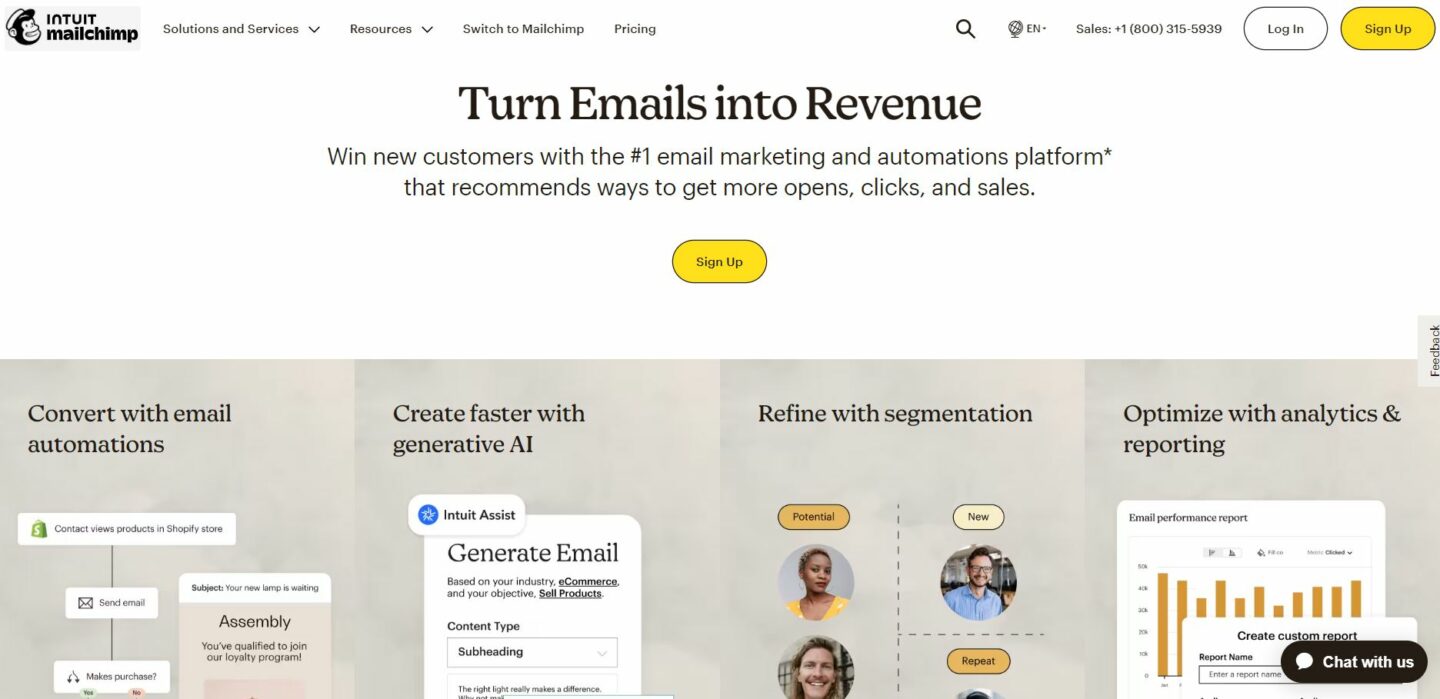 Best email marketing software: Mailchimp homepage