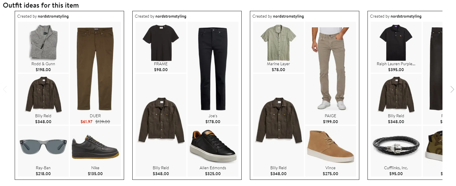 Cross-selling example: Nordstrom