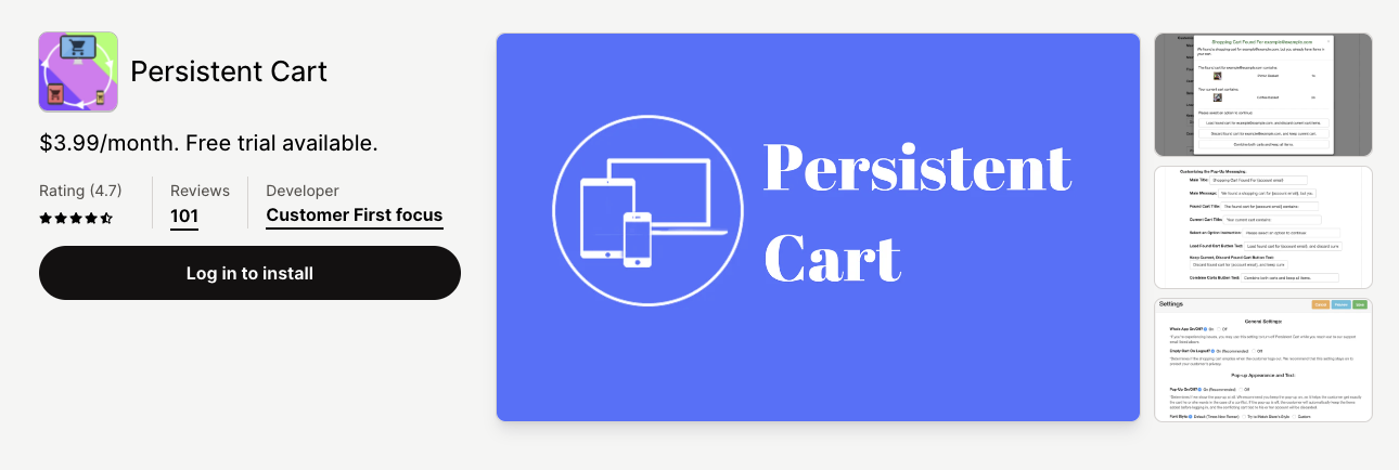 Persistent Cart on Shopify