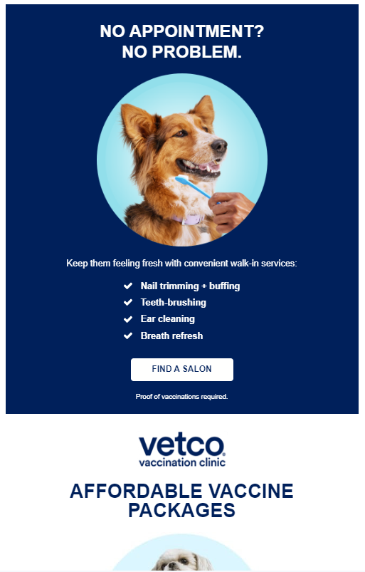 Cross-selling example: Petco