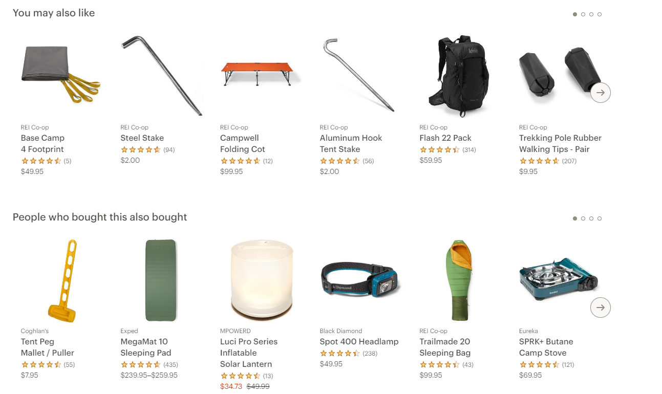 Cross-selling example: REI