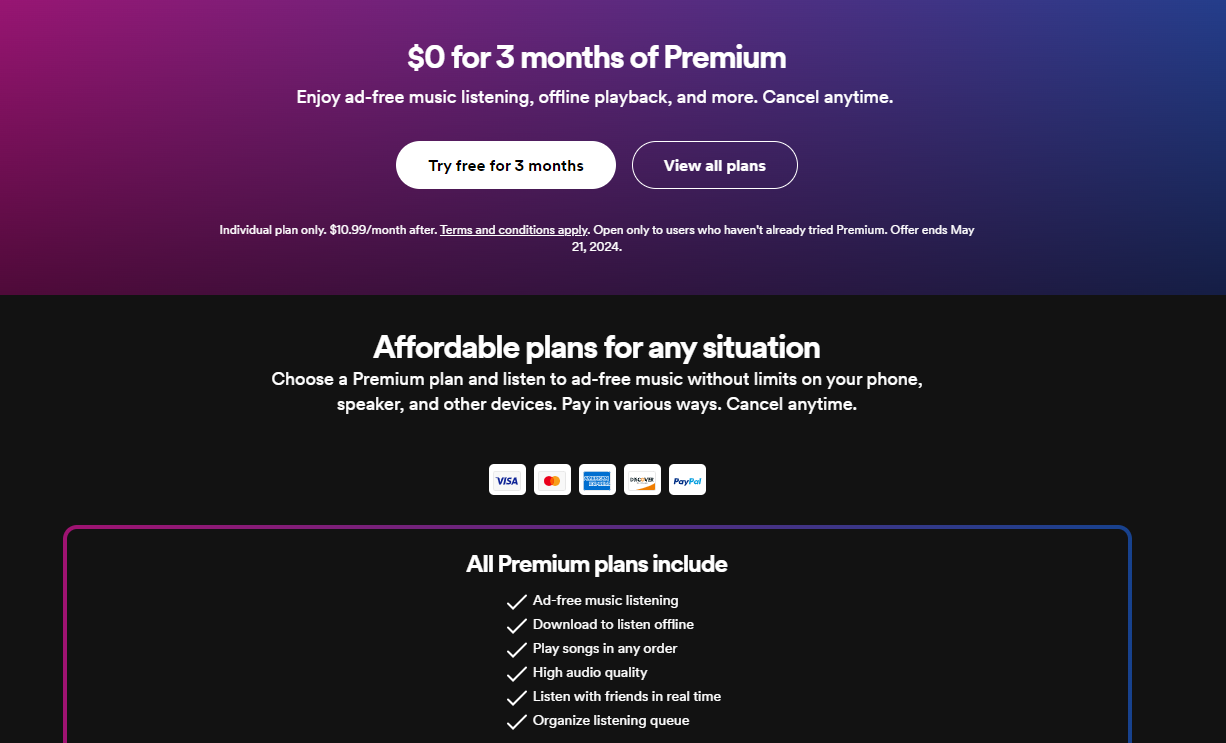 Cross-selling example: Spotify