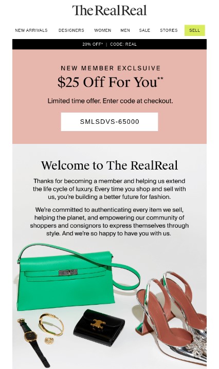 The RealReal Mother's Day email