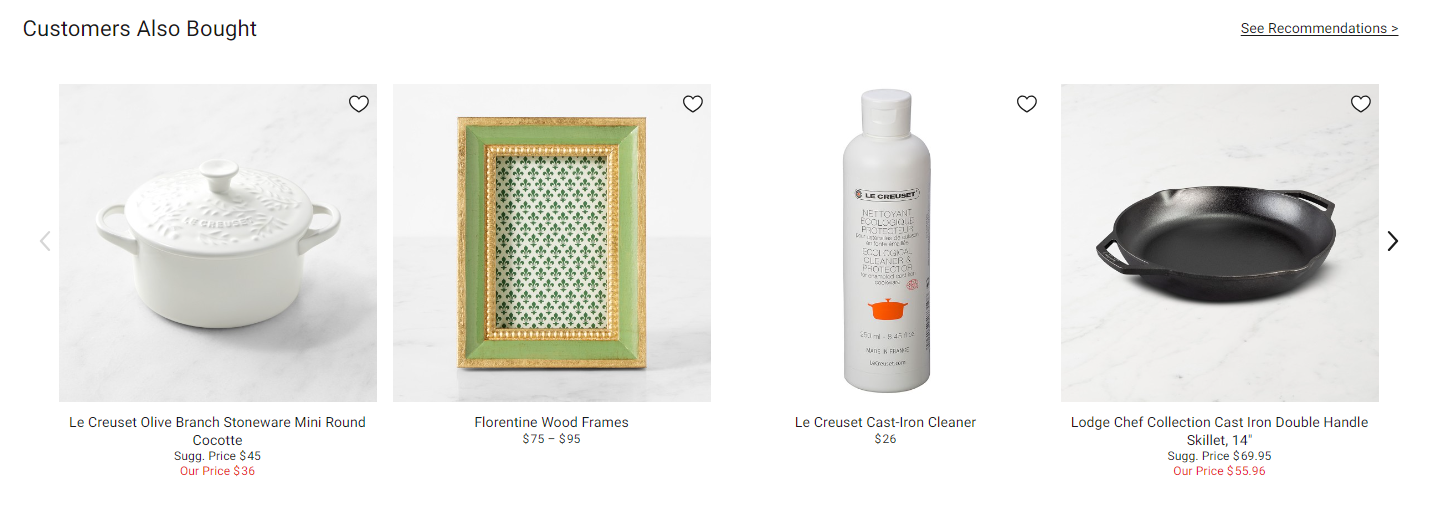 Cross-selling example: Williams Sonoma