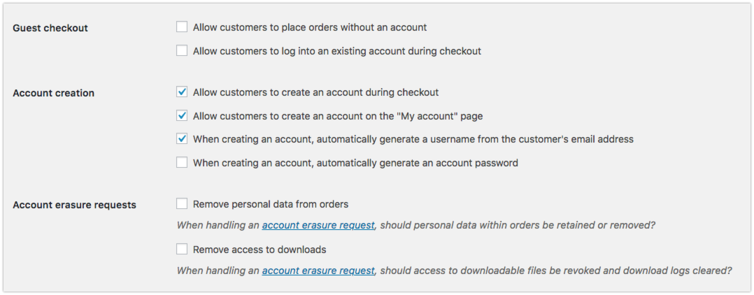 accounts and privacy