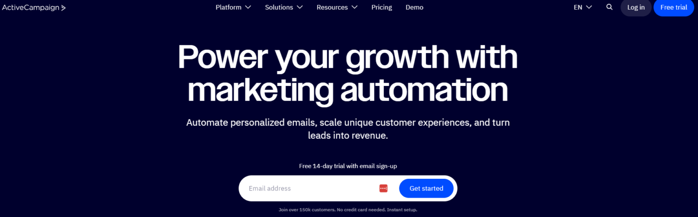 ActiveCampaign dashboard