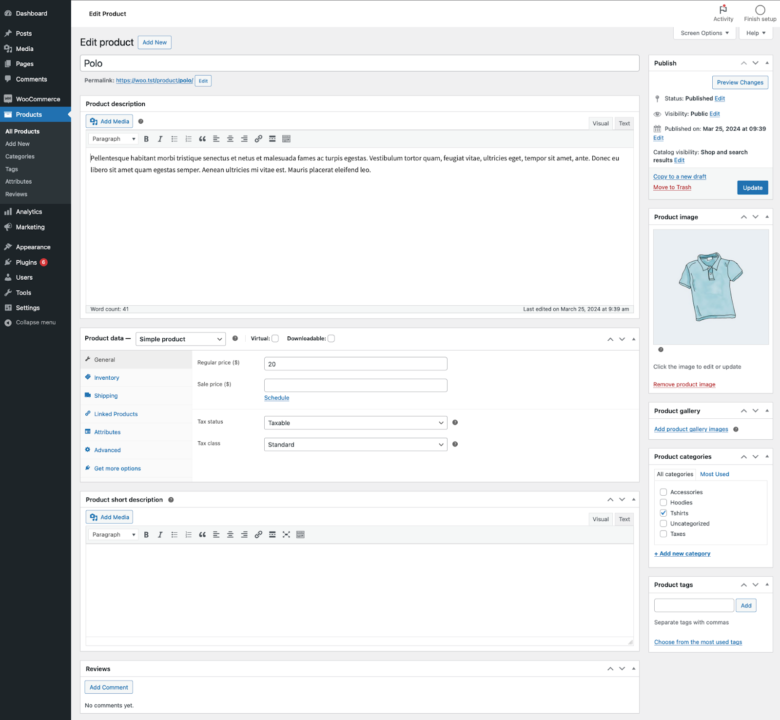 adding products on WooCommerce