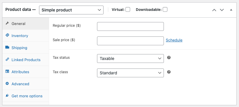 general product data