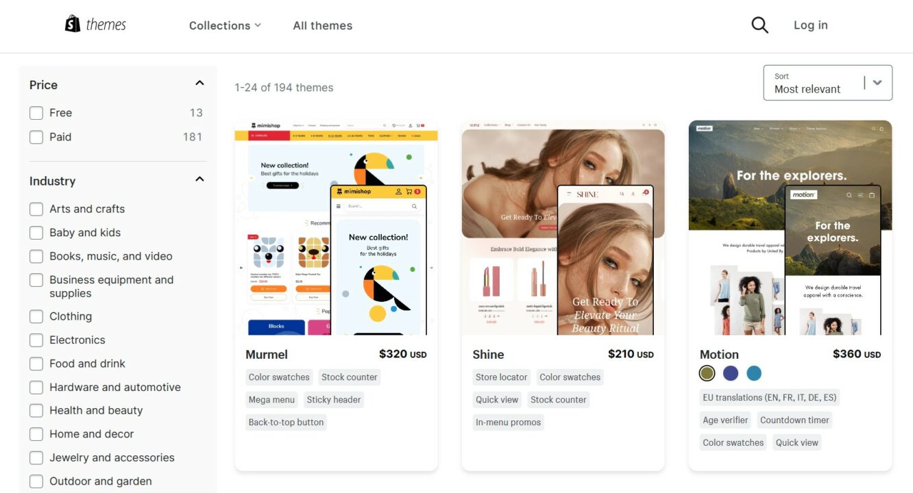Shopify themes