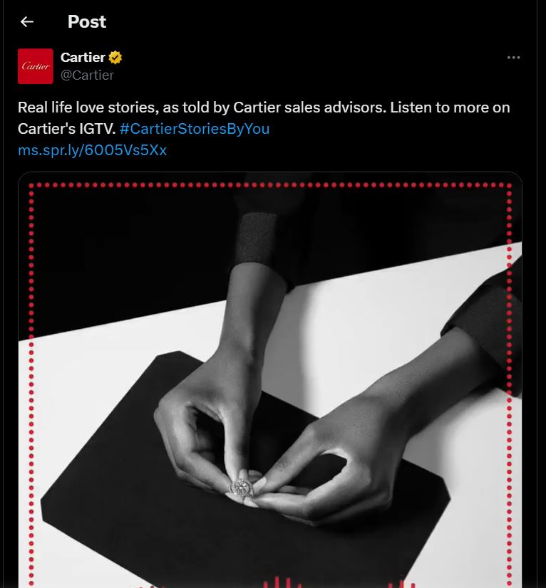 Mastering jewelry marketing: best jewelry marketing campaign example from Cartier