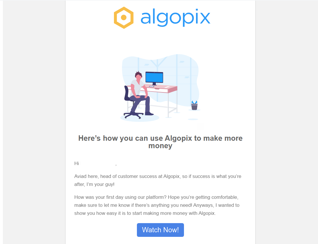 Drip marketing: Consideration stage email from Algopix