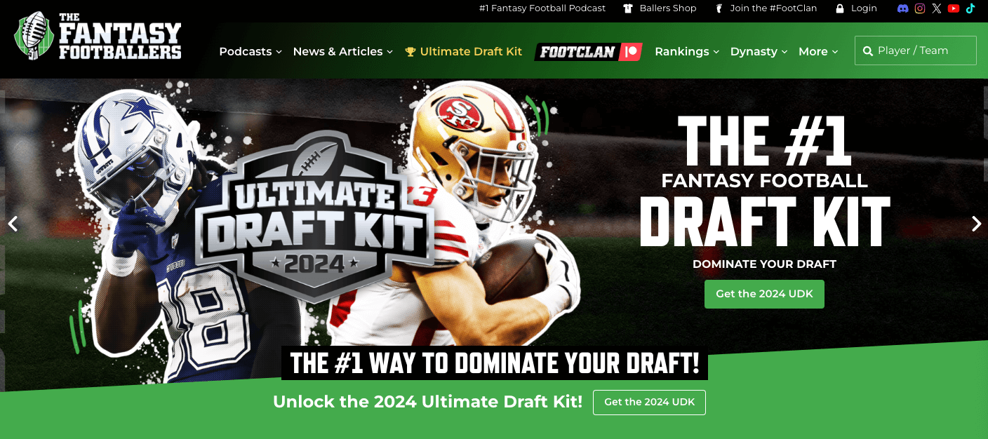 Fantasy footballers homepage