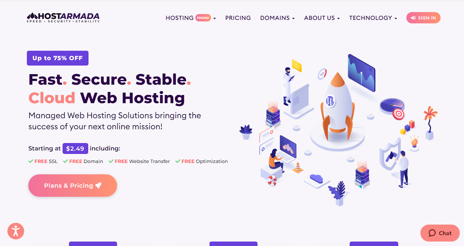 HostArmada homepage