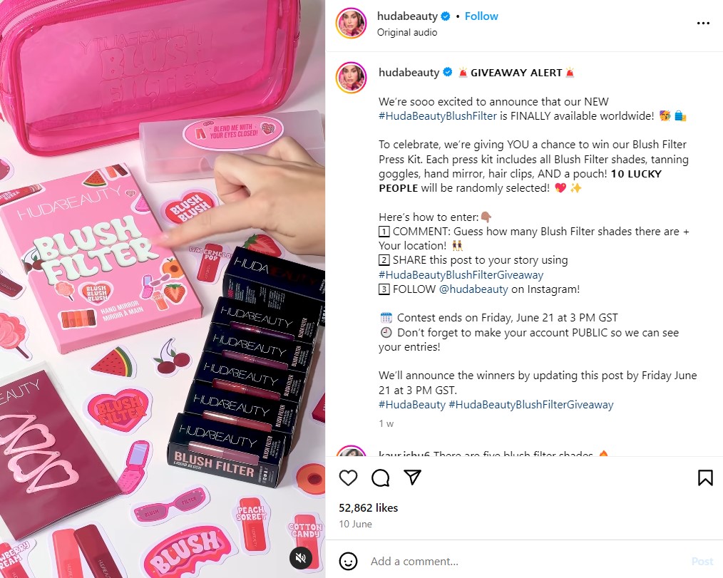 Huda beauty giveaway