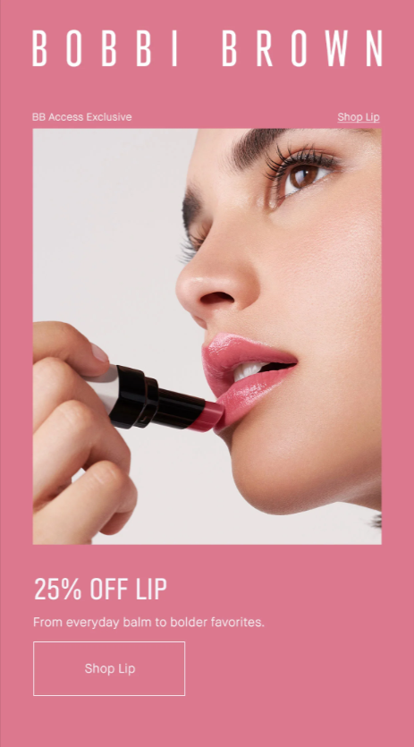 9 skin care marketing tips to boost your brand: example of investing in high-quality images from Bobbi Brown
